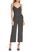 Women's L'agence Jaelyn Polka Dot Silk Jumpsuit - Black