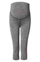 Women's Noppies Over The Belly Stripe Crop Maternity Leggings /small - Grey