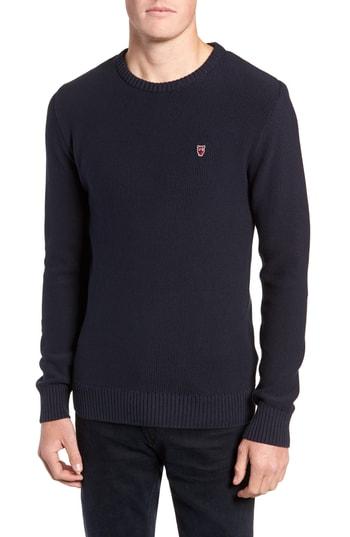 Men's Knowledgecotton Apparel Owl Textured Sweater - Blue