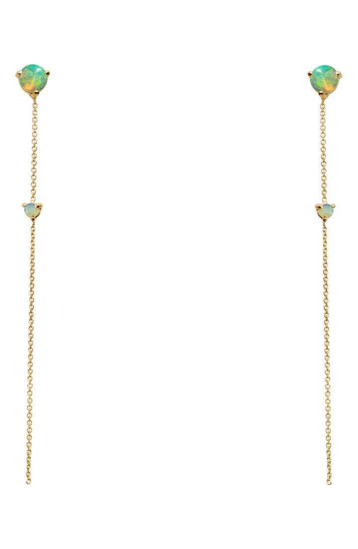 Women's Wwake Opal Two-stone Drop Earrings