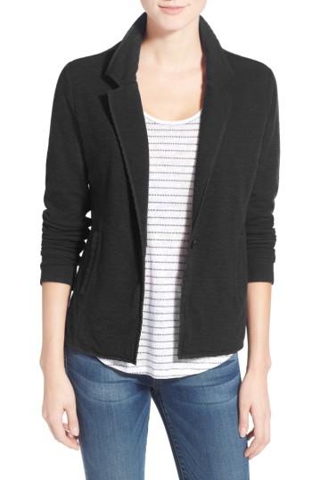 Petite Women's Caslon One-button Knit Blazer, Size P - Black