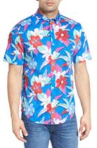 Men's Vineyard Vines Beach Floral Murray Classic Fit Sport Shirt - Blue