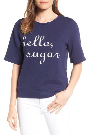 Women's Draper James Hello, Sugar Sweatshirt - Blue