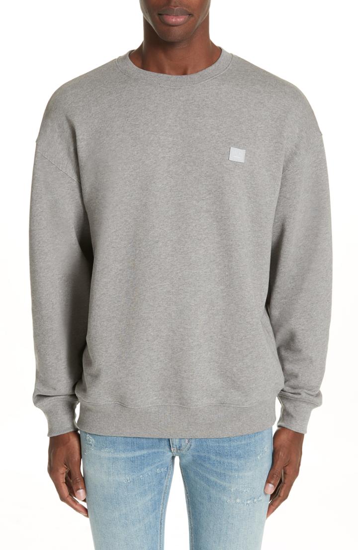 Men's Acne Studios Forba Face Sweatshirt - Grey