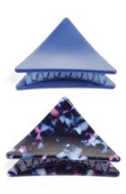 Tasha Set Of 2 Triangle Jaw Clips, Size - Blue