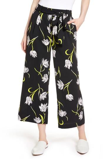 Petite Women's Halogen Wide Leg Crop Pants P - Black