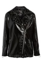 Women's Stone Row Vegan Patent Leather Moto Jacket