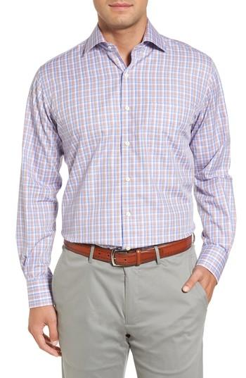 Men's Peter Millar Alpine Regular Fit Plaid Sport Shirt, Size - Purple