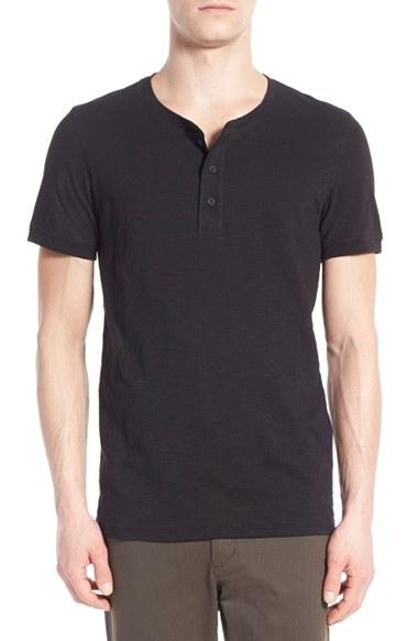Men's Vince Slub Henley - Black