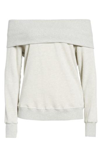 Women's Pam & Gela Off The Shoulder Sweatshirt - Grey