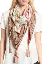 Women's Johnny Was Liya Tassel Silk Scarf, Size - White