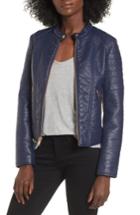 Women's Andrew Marc Blakely Faux Leather Jacket - Blue