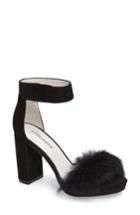 Women's Jeffrey Campbell Lindsay Genuine Rabbit Fur Sandal M - Black