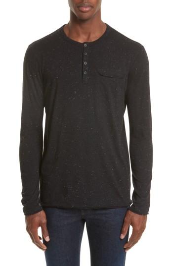 Men's Atm Anthony Thomas Melillo Long Sleeve Pocket Henley T-shirt - Black