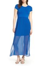 Women's Vince Camuto Chiffon Overlay Maxi Dress, Size - Blue
