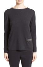 Women's Fabiana Filippi Wool, Silk & Cashmere Boatneck Sweater Us / 40 It - Grey