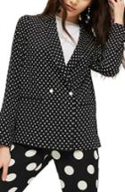 Women's Topshop Ava Double Breasted Jacket Us (fits Like 0) - Black