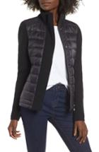 Women's Mark New York Packable Knit Trim Puffer Jacket - Black