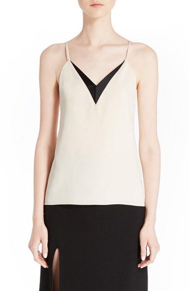 Women's Lanvin Contrast Trim Crepe Back Satin Camisole