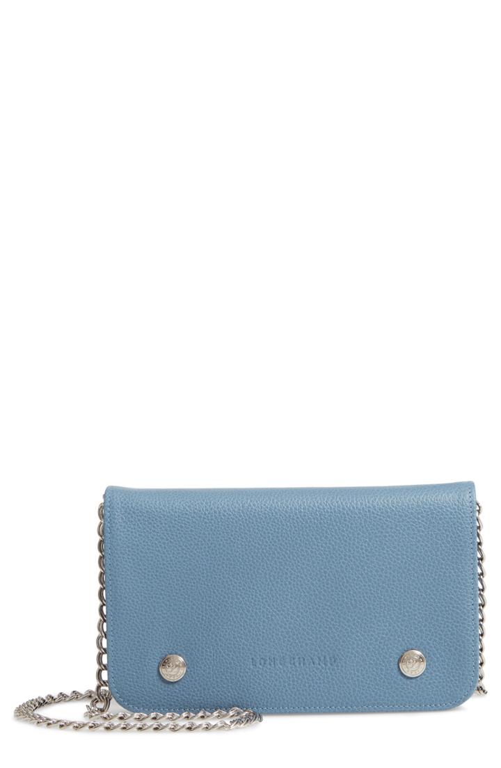 Women's Longchamp Le Foulonne Leather Wallet On A Chain -
