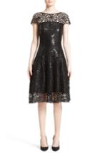 Women's Talbot Runhof Sequin Cutout Fit & Flare Dress