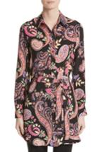 Women's Etro Floral Paisley Print Silk Tunic Us / 42 It - Black