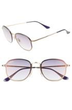 Women's Ray-ban 58mm Round Sunglasses - Gold/ Blue Violet Gradient