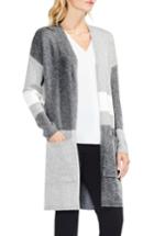 Women's Vince Camuto Colorblocked Maxi Cardigan, Size - Grey