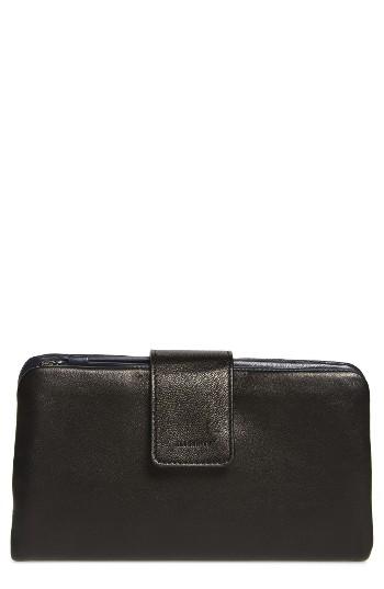 Women's Allsaints Paradise Lambskin Leather Wallet - Black