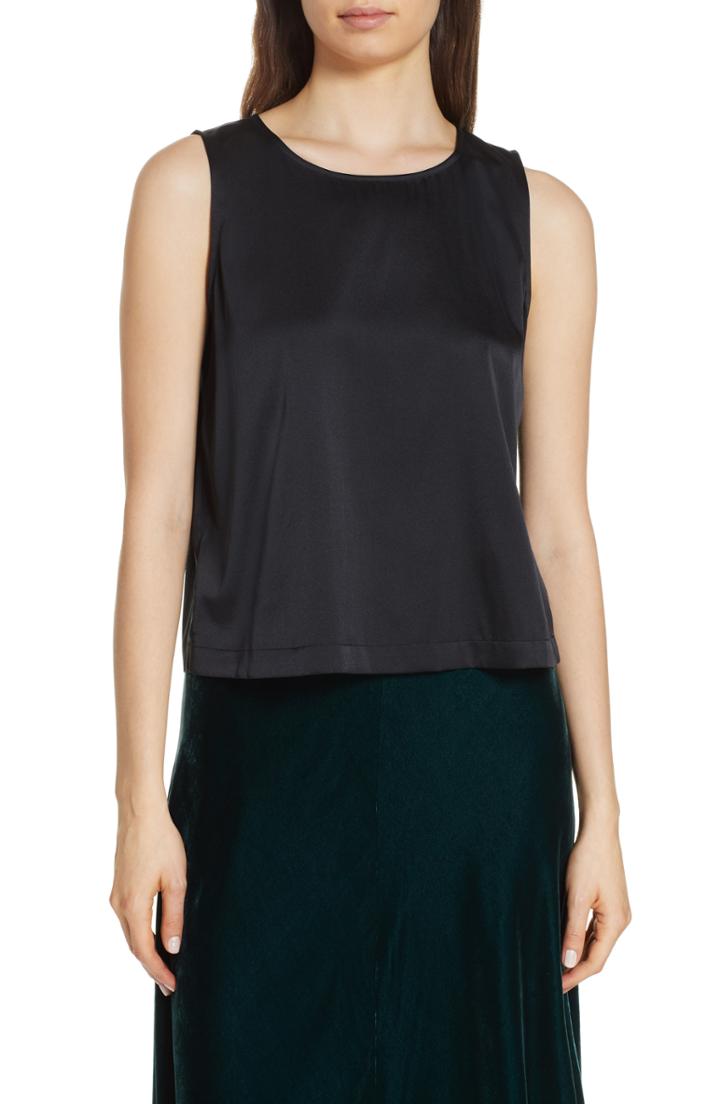 Women's Eileen Fisher Jewel Neck Shell - Black