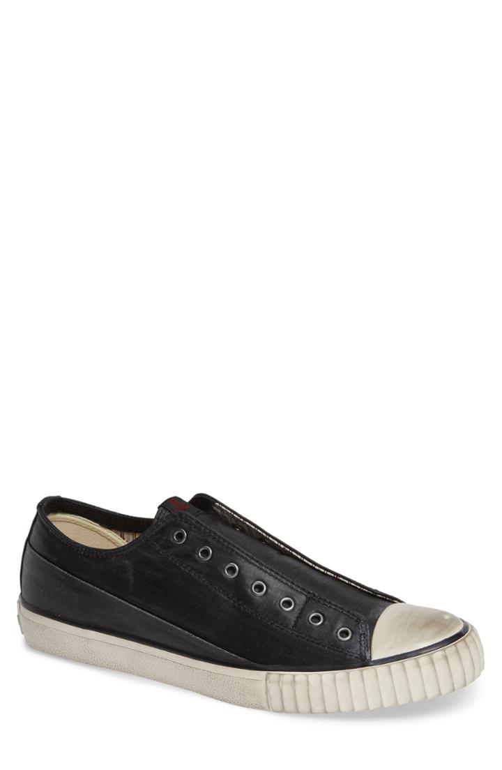 Men's John Varvatos Star Usa Bootleg Linen Laceless Sneaker .5 M - Black