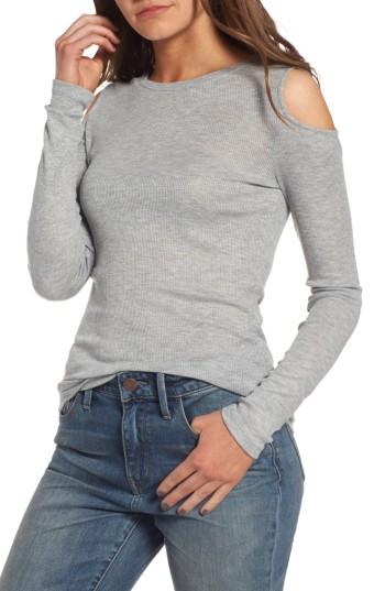 Women's Treasure & Bond Cold Shoulder Tee - Grey