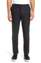 Men's Nordstrom Signature Flat Front Windowpane Stretch Cotton Trousers