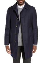 Men's Hickey Freeman Wool Blend Down & Feather Coat R - Blue