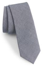 Men's 1901 Desmond Solid Cotton Skinny Tie, Size - Blue