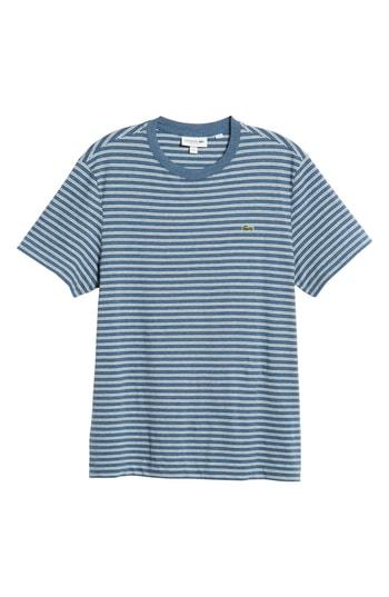 Men's Lacoste Regular Fit Stripe Jersey T-shirt (l) - Blue