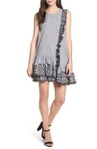 Women's Bp. Lace Trim Drop Waist Dress, Size - Black