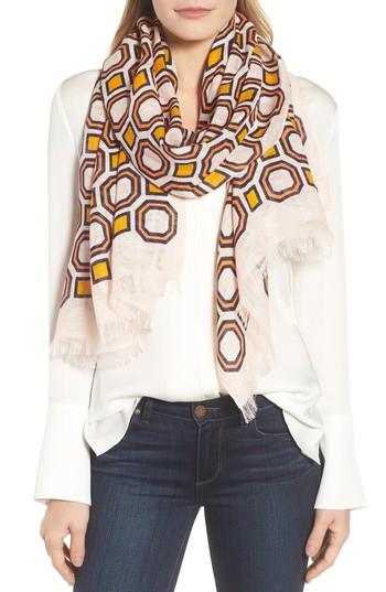 Women's Tory Burch Geo Scarf, Size - Pink