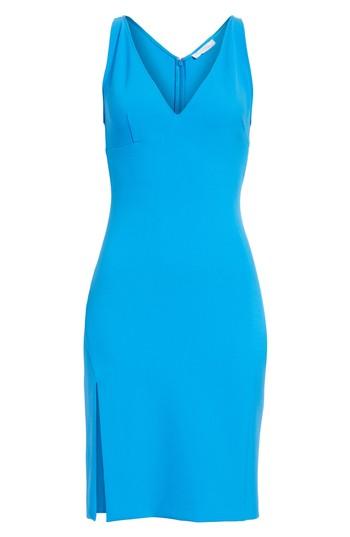 Women's Versace Collection Stretch Cady Sheath Dress Us / 44 It - Blue