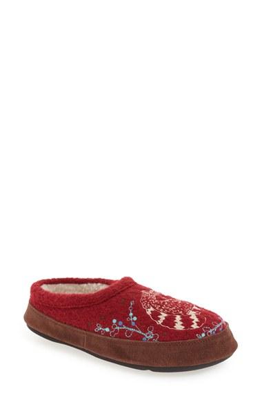 Women's Acorn 'forest' Wool Mule Slipper