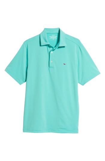 Men's Vineyard Vines Kennedy Stripe Golf Polo, Size - Green