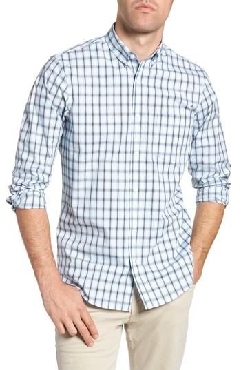 Men's Nordstrom Men's Shop Tech-smart Regular Fit Check Sport Shirt, Size - Blue