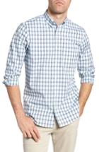 Men's Nordstrom Men's Shop Tech-smart Regular Fit Check Sport Shirt, Size - Blue