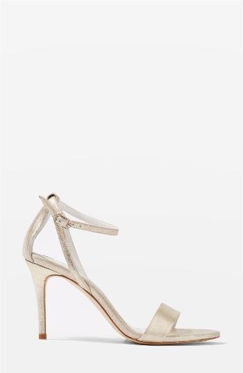 Women's Topshop Bride Betsy Ankle Strap Sandals .5us / 36eu - Metallic