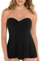 Women's Miraclesuit Rock Solid Cadiz Bandeau Tankini Top - Black