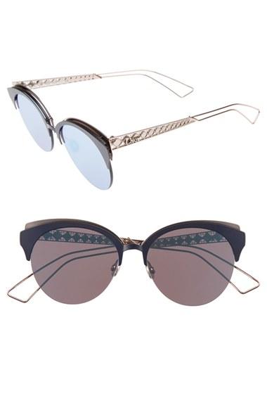 Women's Dior Diorama 55mm Retro Sunglasses - Matte Blue/ Pink