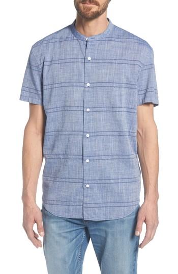 Men's Bonobos Beach Slim Fit Stripe Sport Shirt R - Blue