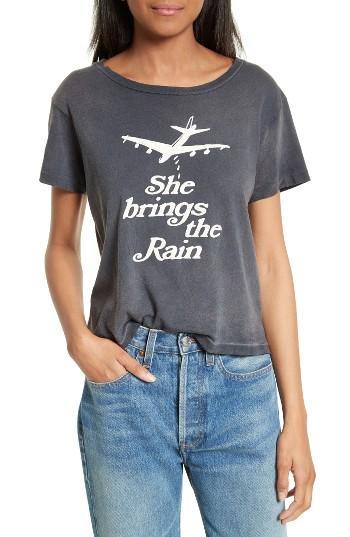 Women's Re/done She Brings The Rain Graphic Tee - Black