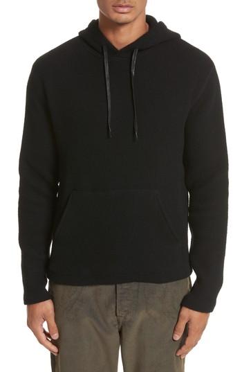 Men's Our Legacy Chunky Waffle Knit Hoodie Eu - Black