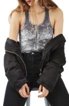 Women's Topshop Perforated Velvet Bodysuit